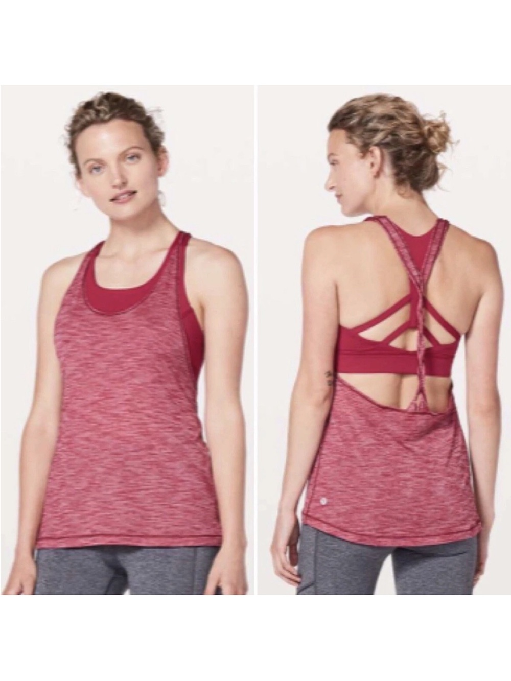 lululemon athletica heathered red twist and toil tank (6)